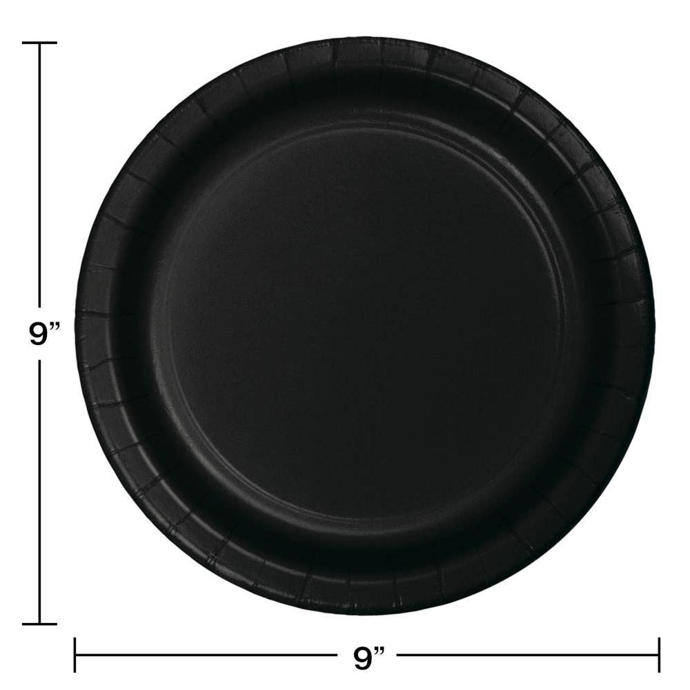 Black Velvet Value Friendly 8.75" Paper Dinner Plate, 8/Pkg