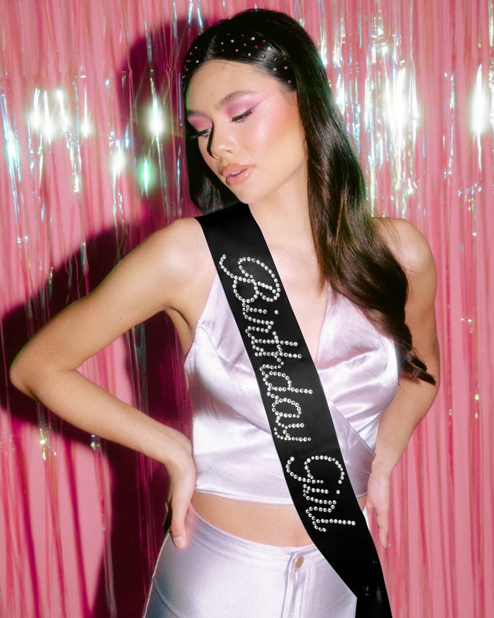 Birthday Girl Black Rhinestone Sash, Party Accessory, Gift