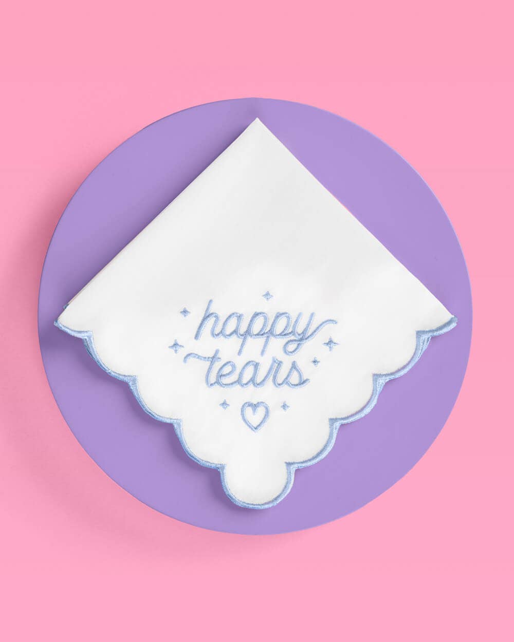 Happy Tears Handkerchief - embroidered handkerchief