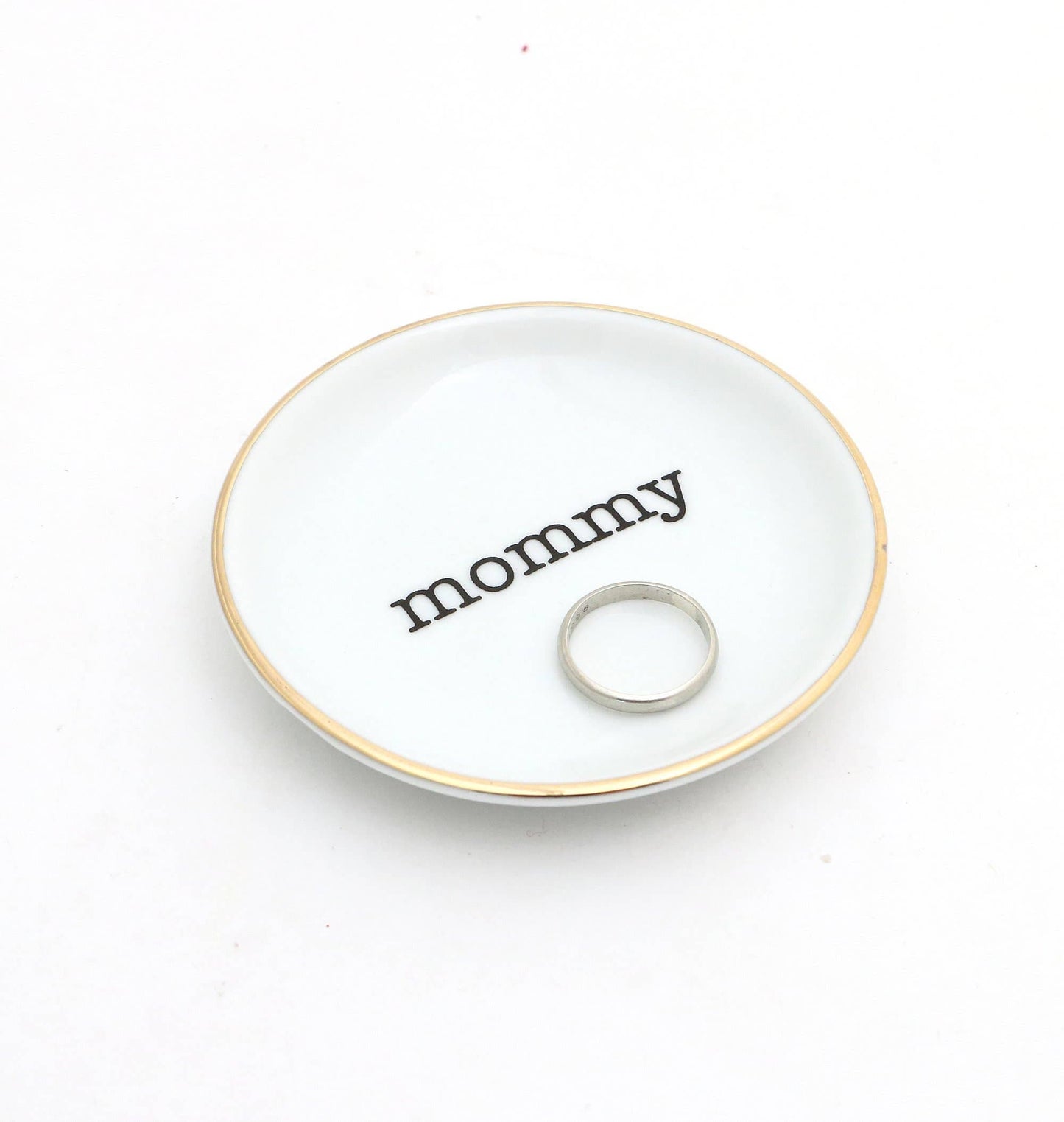 Mommy Ring Holder Dish with 22k Gold Accents