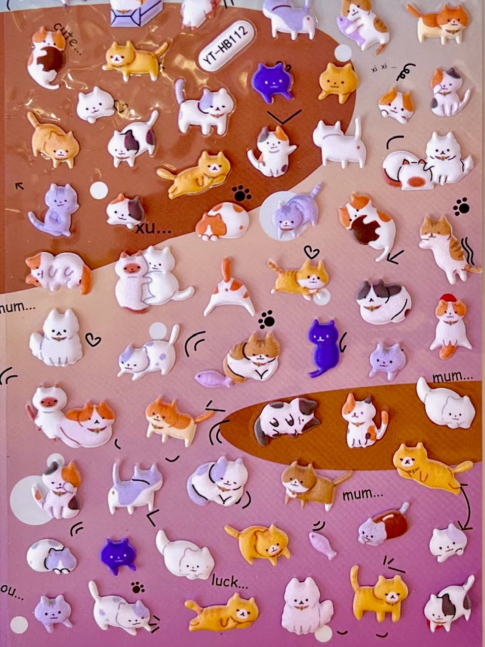 Cat Tiny Puffy Stickers