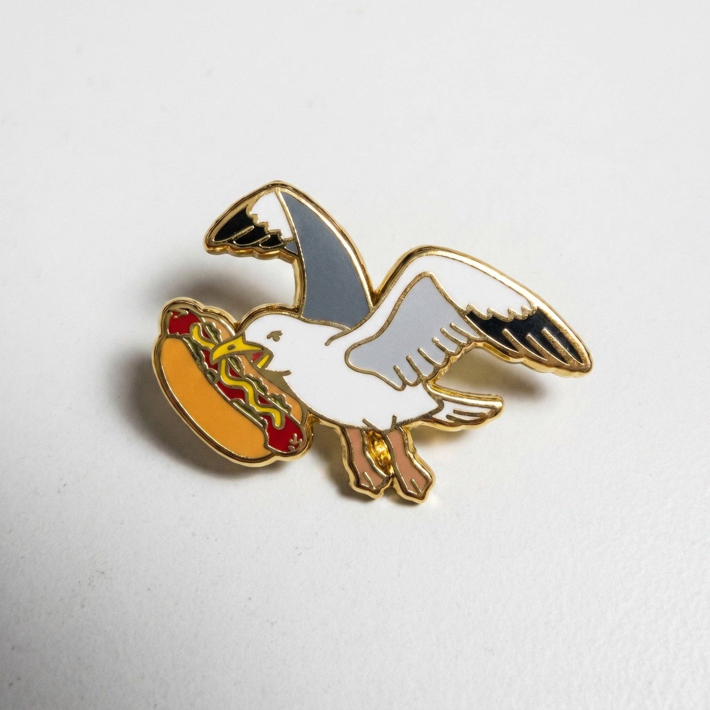 Hotdog Seagull Pin