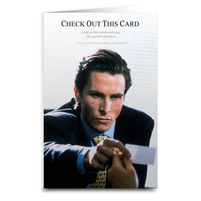 American Psycho Check Out This Greeting Card: Retail Ready Packaging