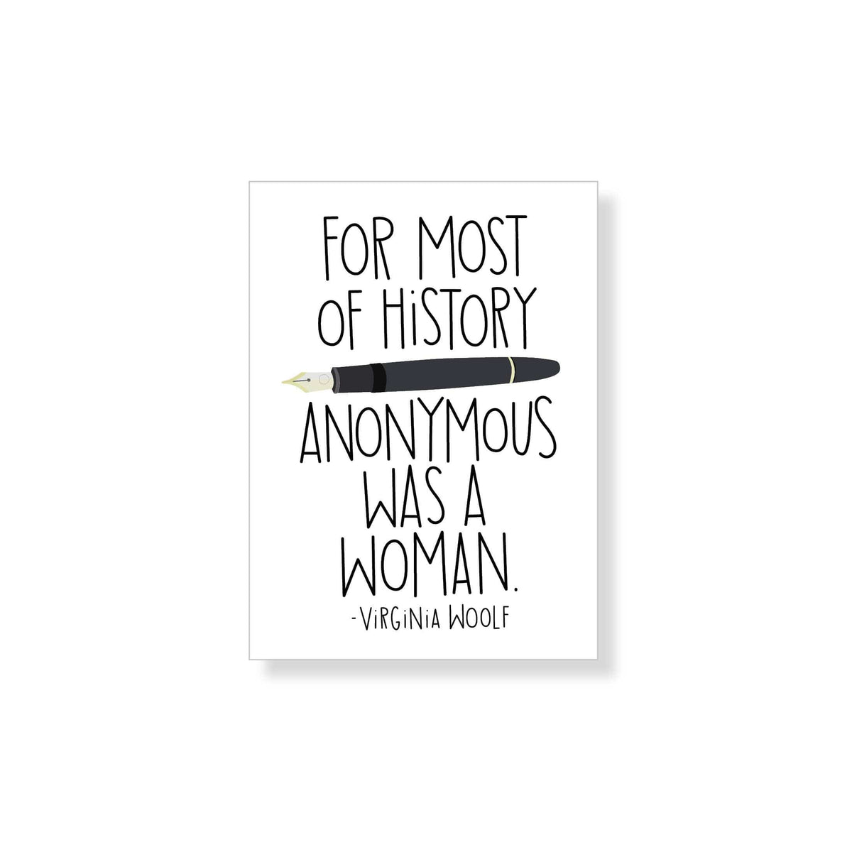 Virginia Woolf Anonymous Woman Quote, Gift Magnet