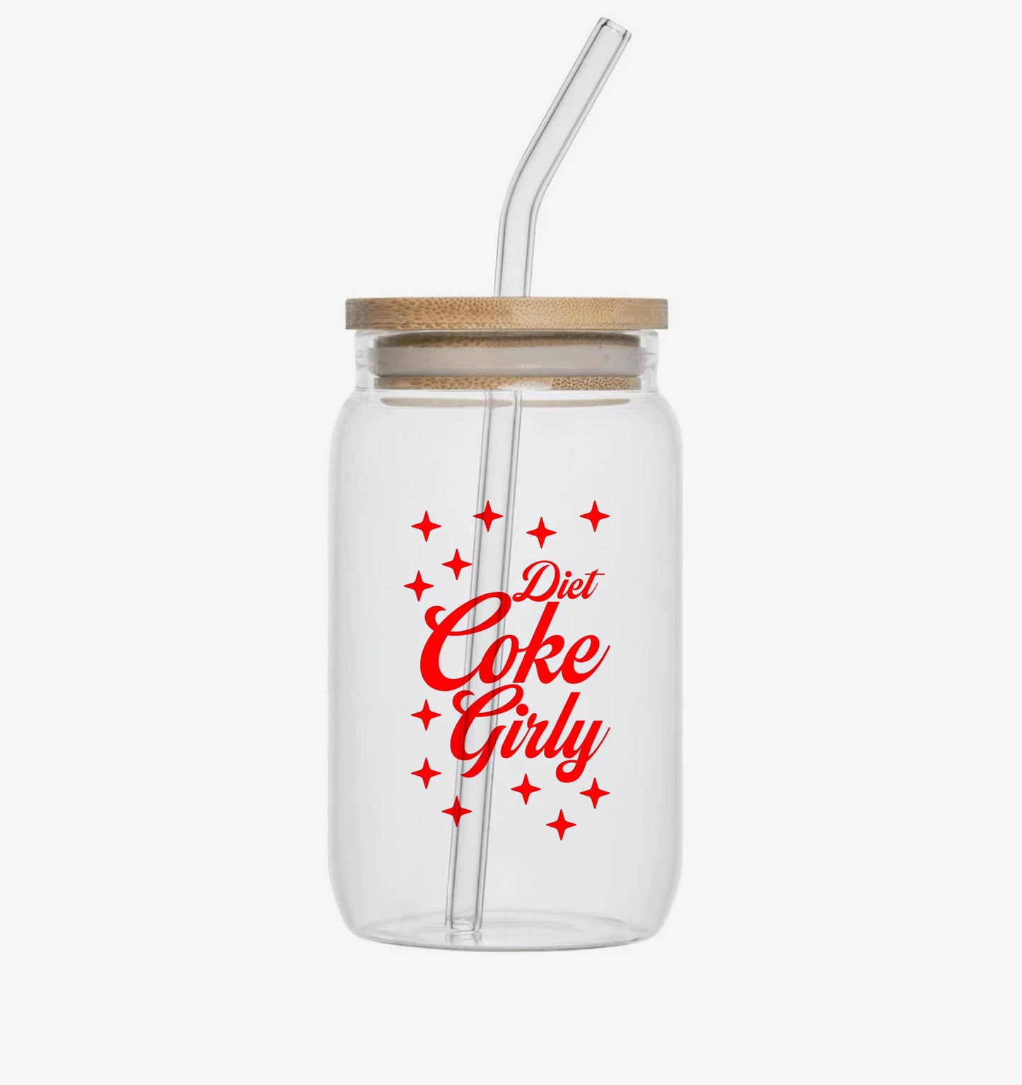 Diet Coke Girly Beer Can Glass: Glass Alone
