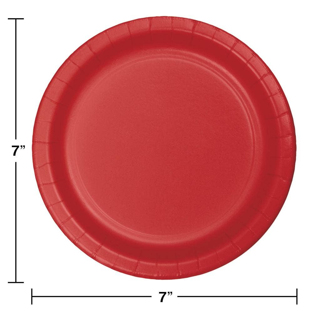 Classic Red Value Friendly Paper Dessert Plates, 8/Pkg