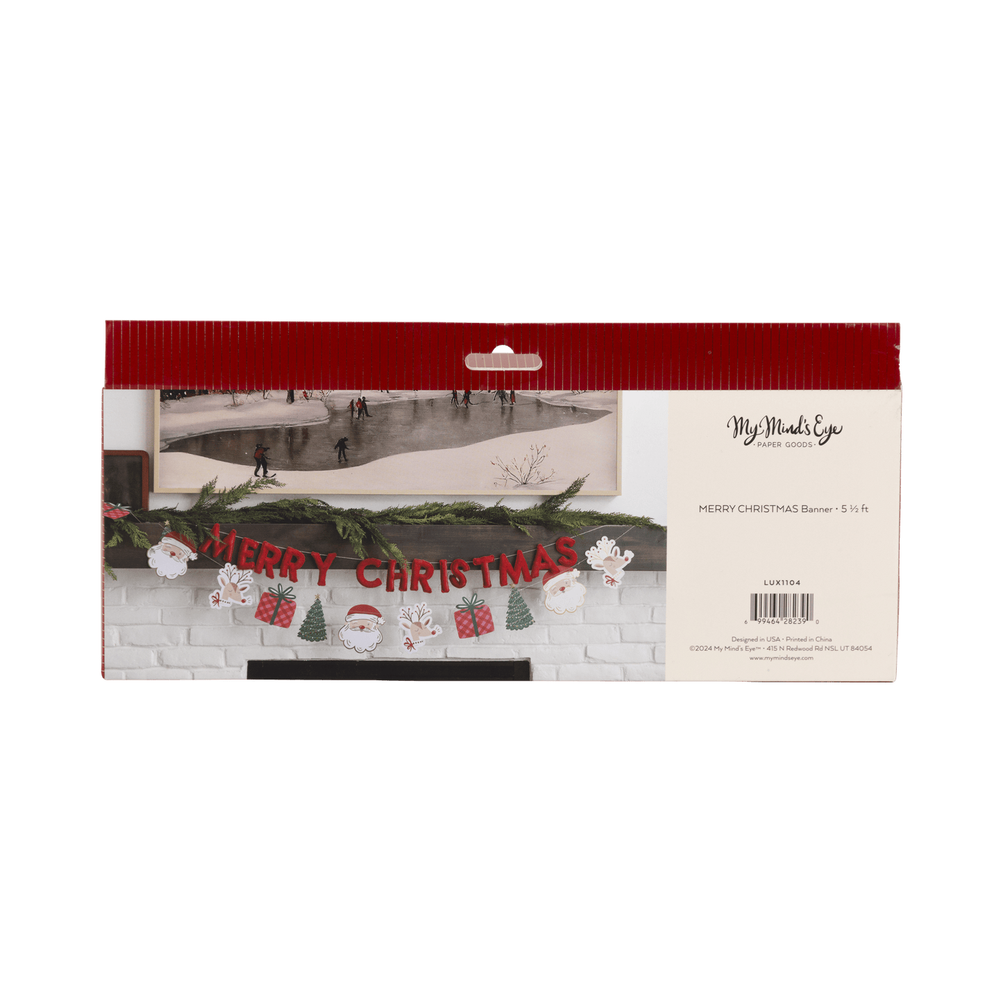 Puffy Red Velvet Merry Christmas Banner