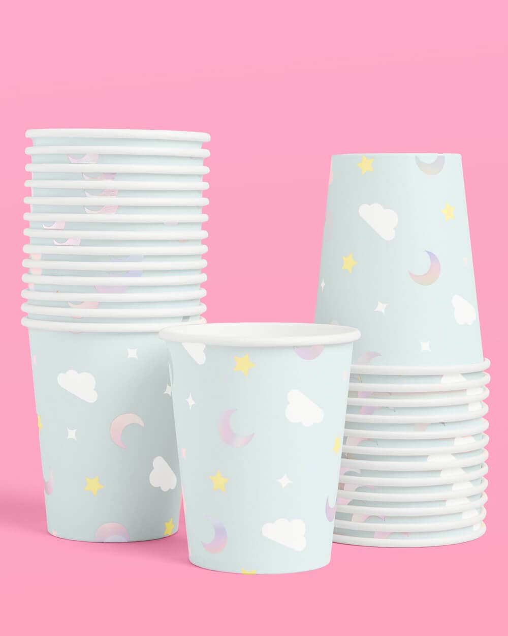 Over the Moon Cups - 50 paper cups baby showe