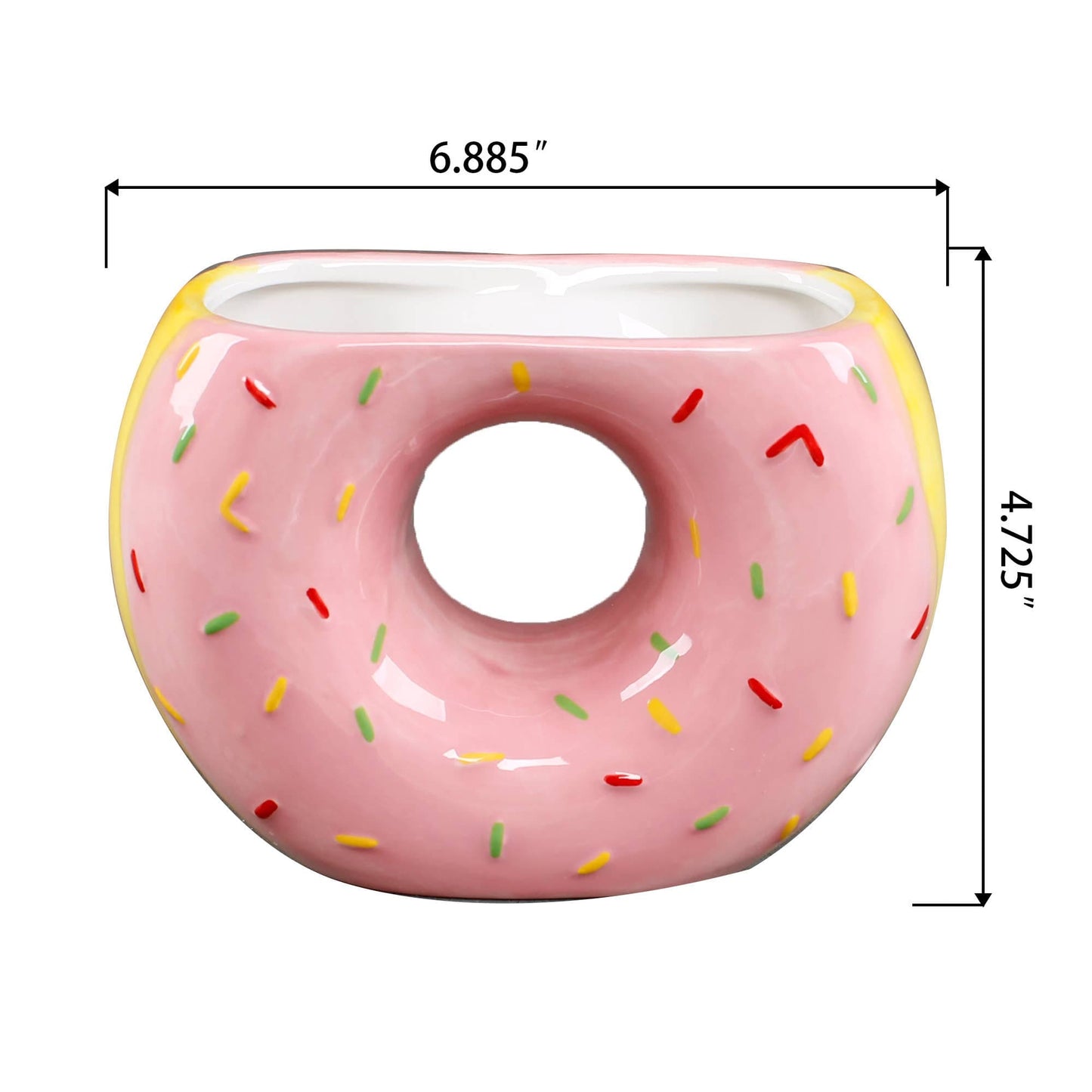 4.75H Ceramic Pink Frosting Donut Vase