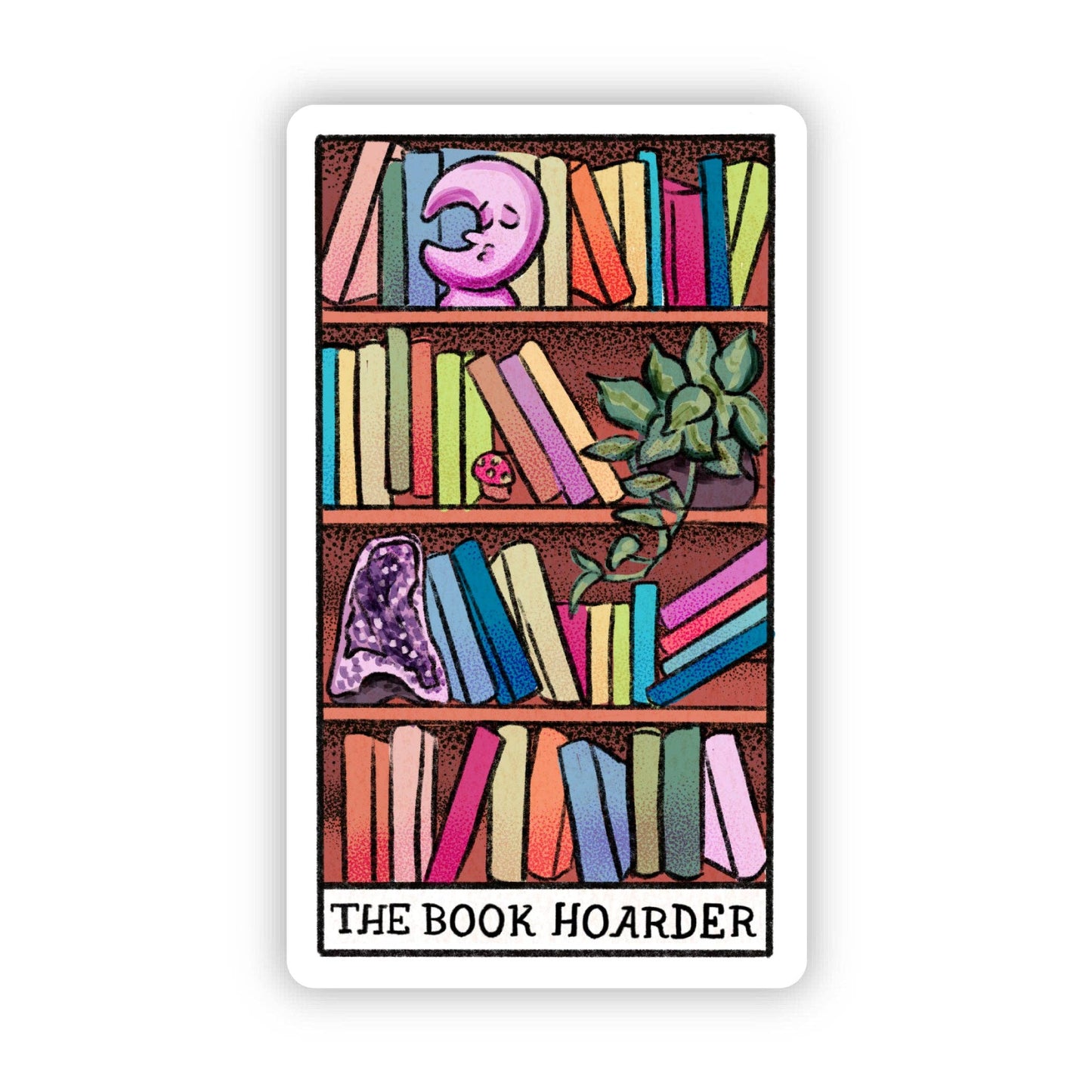 "The Book Hoarder" Book Tarot Card Sticker