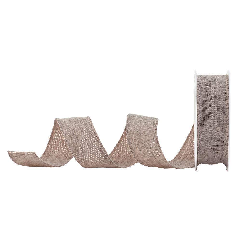 Wired Mocha Linen Ribbon