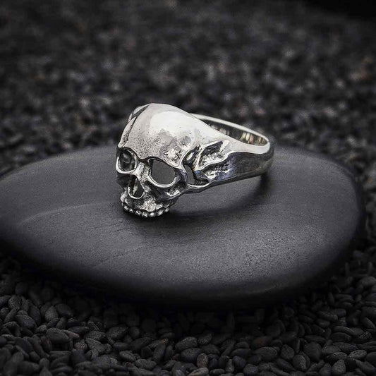 Size 7 - Sterling Silver Chunky Skull Ring