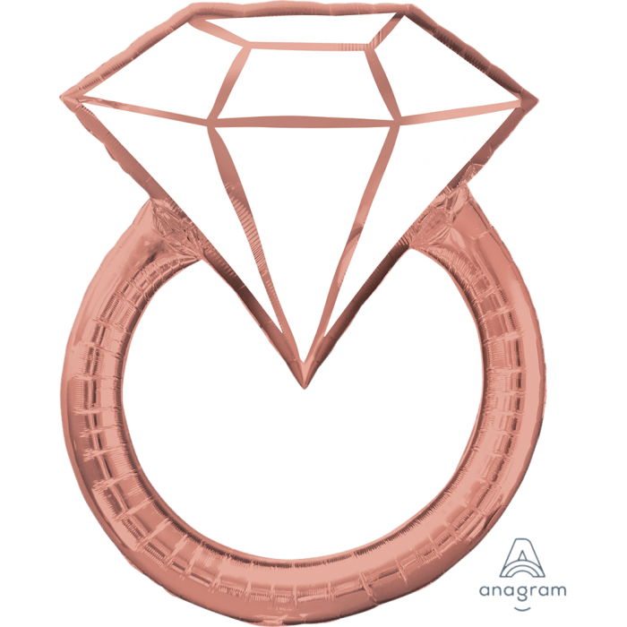 30" Blush Wedding Ring Balloon