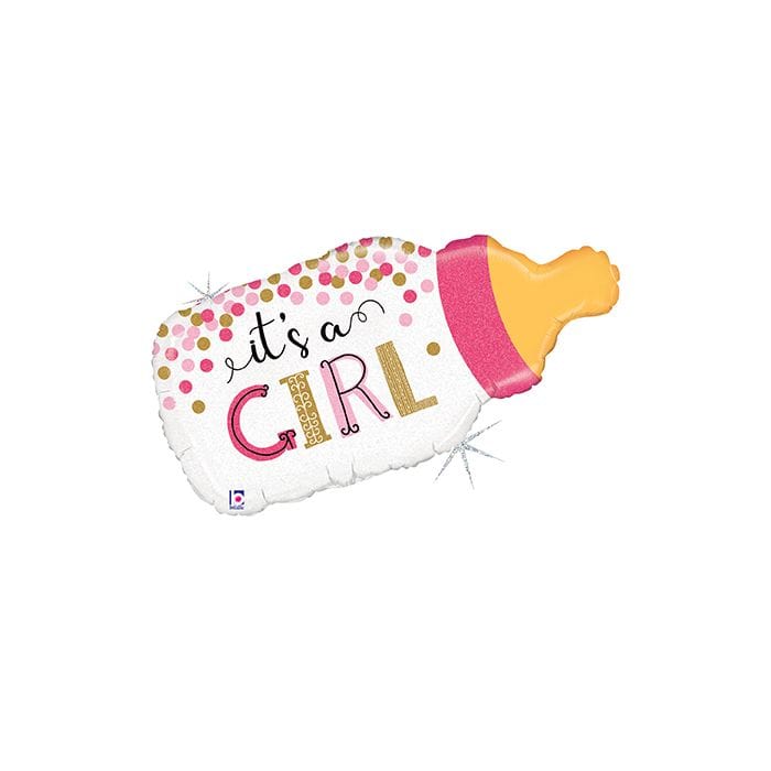 29" Baby Girl Confetti Bottle Balloon