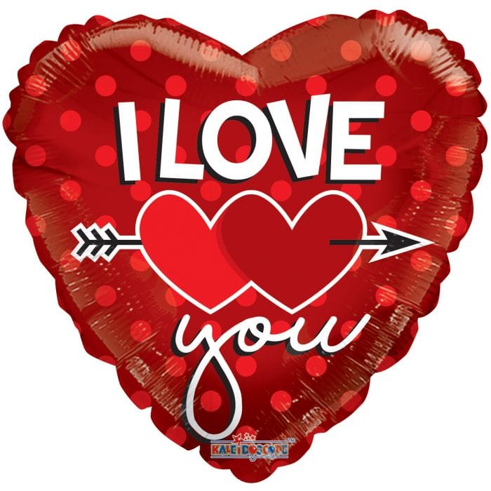 36" 2 Hearts As 1, I Love You Balloon
