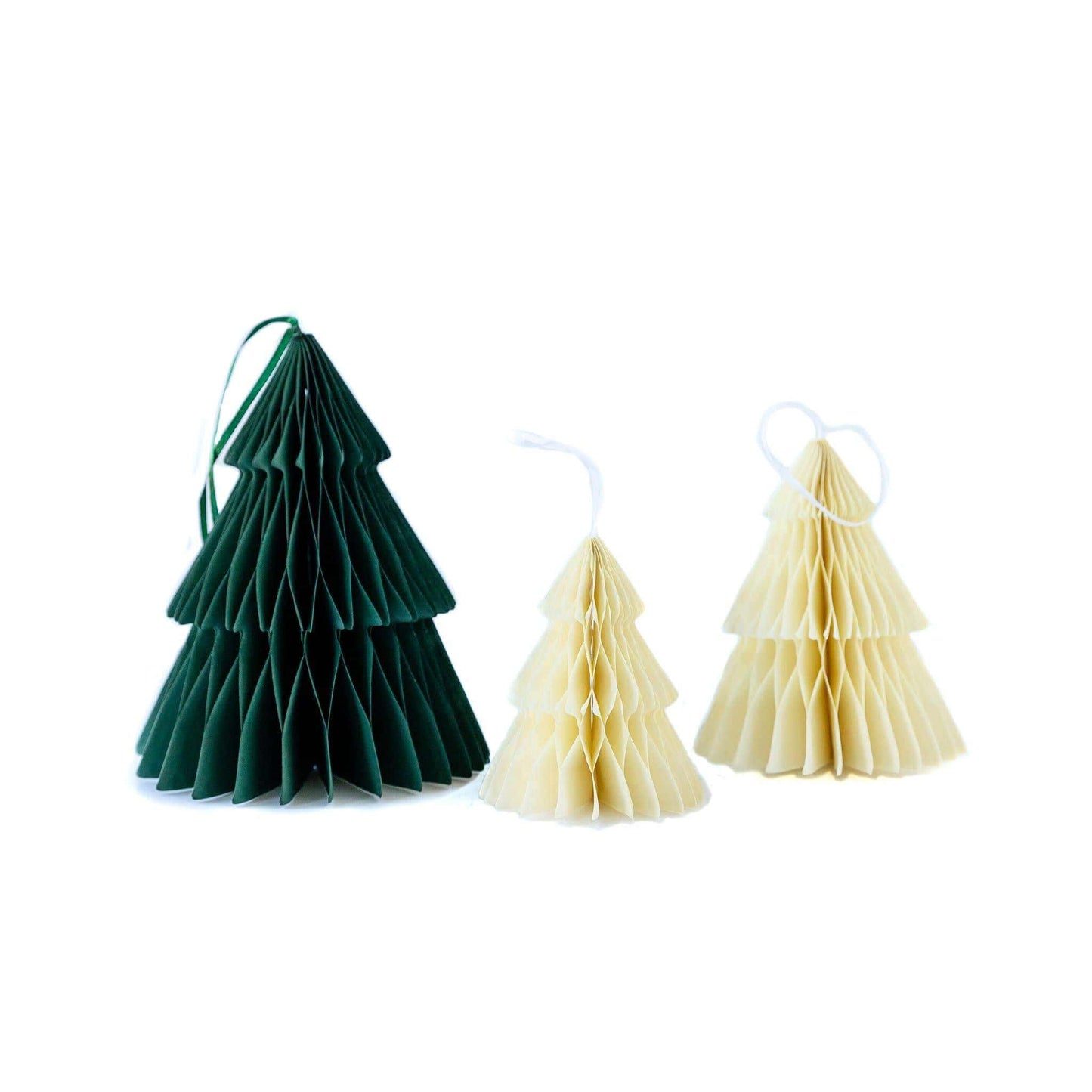 Botanical 3D Green/Cream Trees Honeycomb Decor