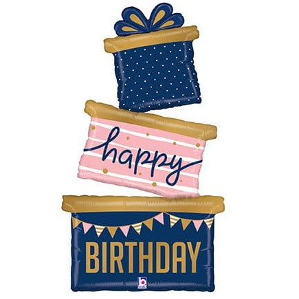 51" "Happy Birthday" Gift Trio Box Balloon