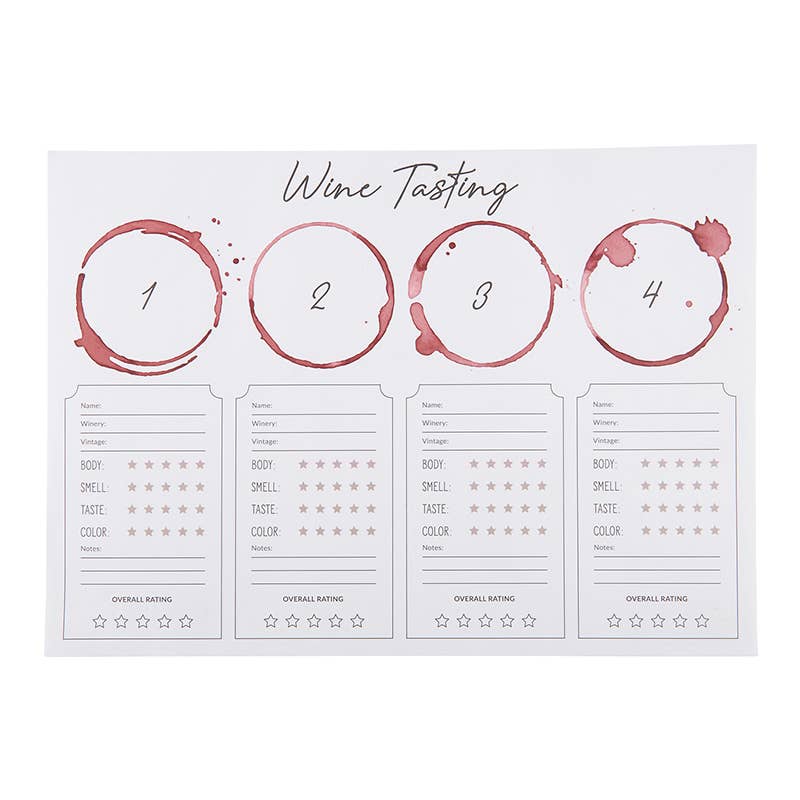 Wine Tasting Placemat 24 Pack