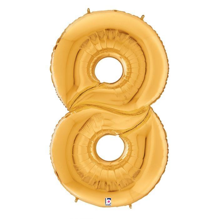 64" #8 Gold Gigaloon Balloon