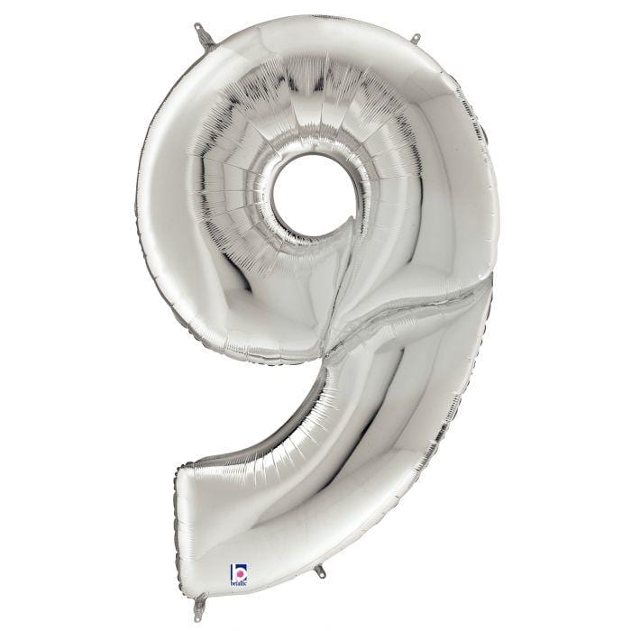 64" #9 Silver Gigaloon Balloon