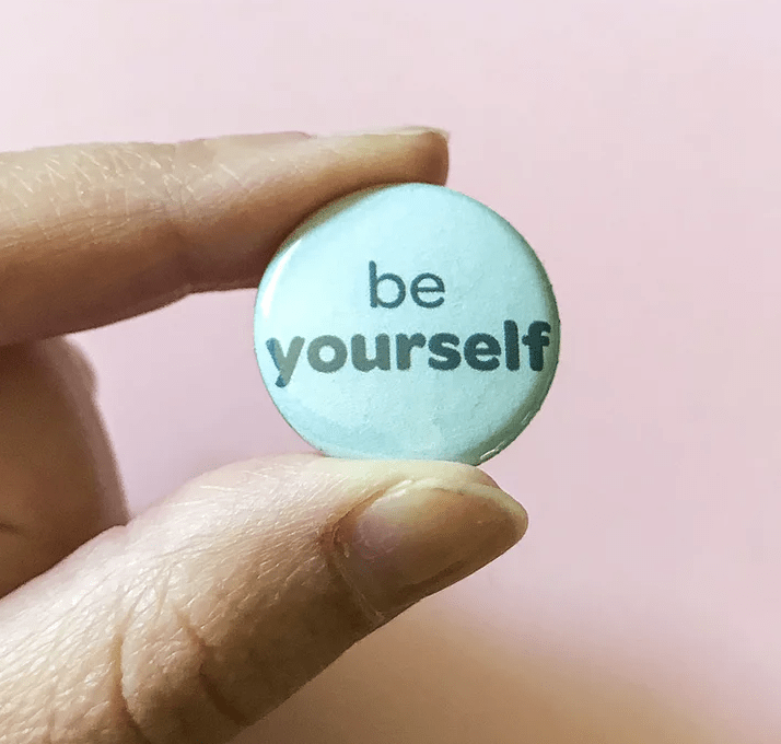 light blue be yourself 1" strong magnet