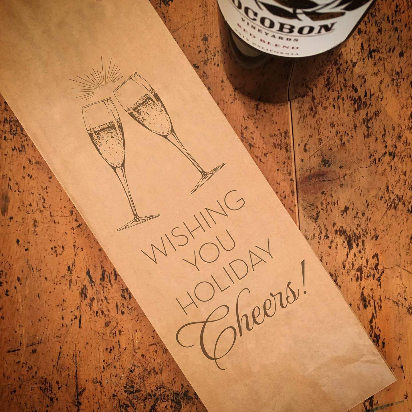 Wishing You Holiday Cheers! Wine Bag