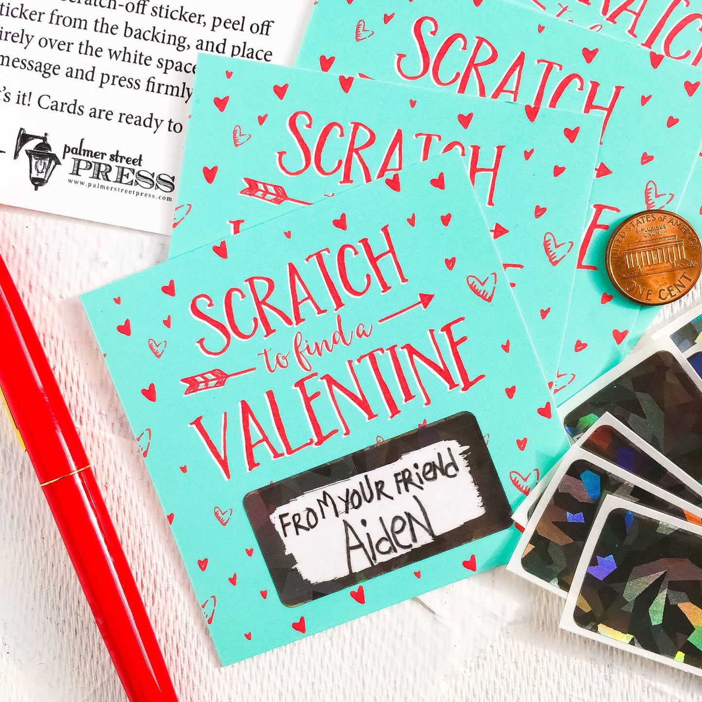 Scratch Off Valentines Card Set