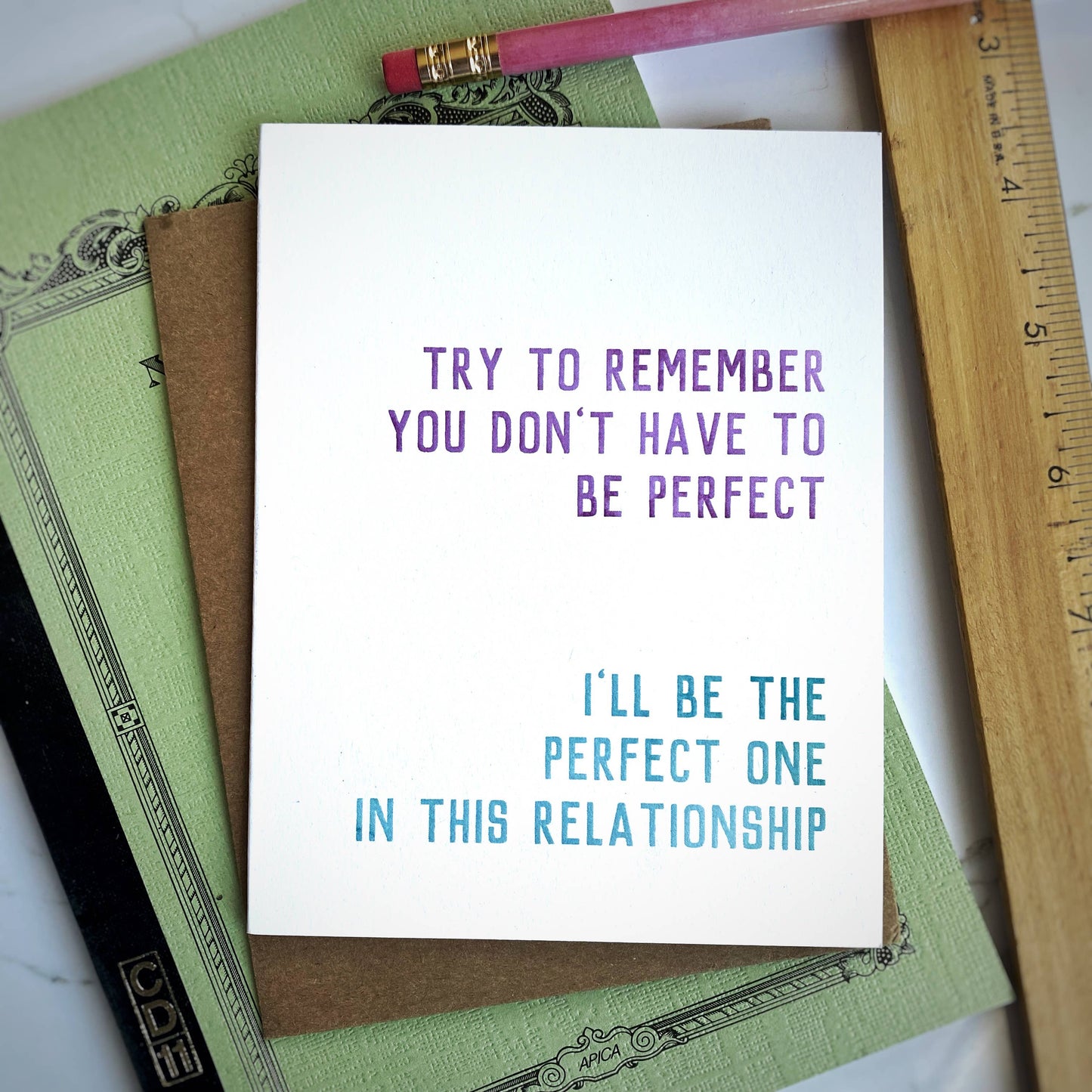 Funny Perfectionism Card; You Don't Have to be Perfect