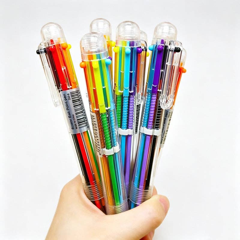 Transparent Multi Ballpoint Pen: 8 Colors / F