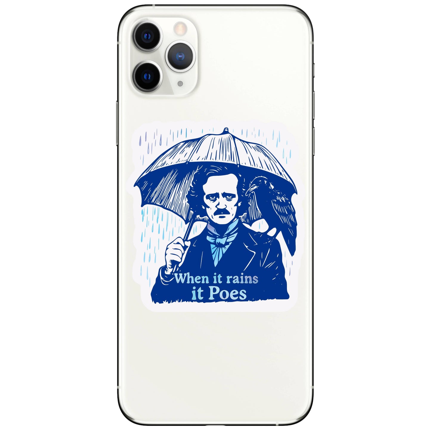 When It Rains It Poes Edgar Allen Poe Sticker