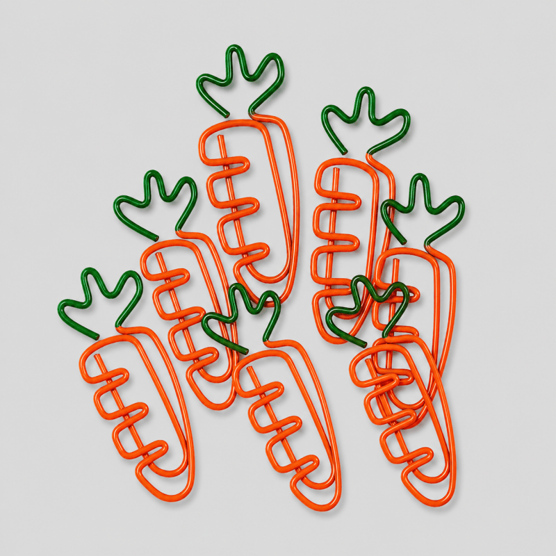 20PCS Creative Vegetable Series Carrot Shape Paper Clips: Carrot / One Size/1Pack/20PCS