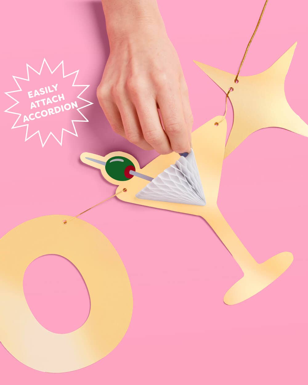 Cheers to 50 Years Banner - 3D paper banner, 50th Birthday