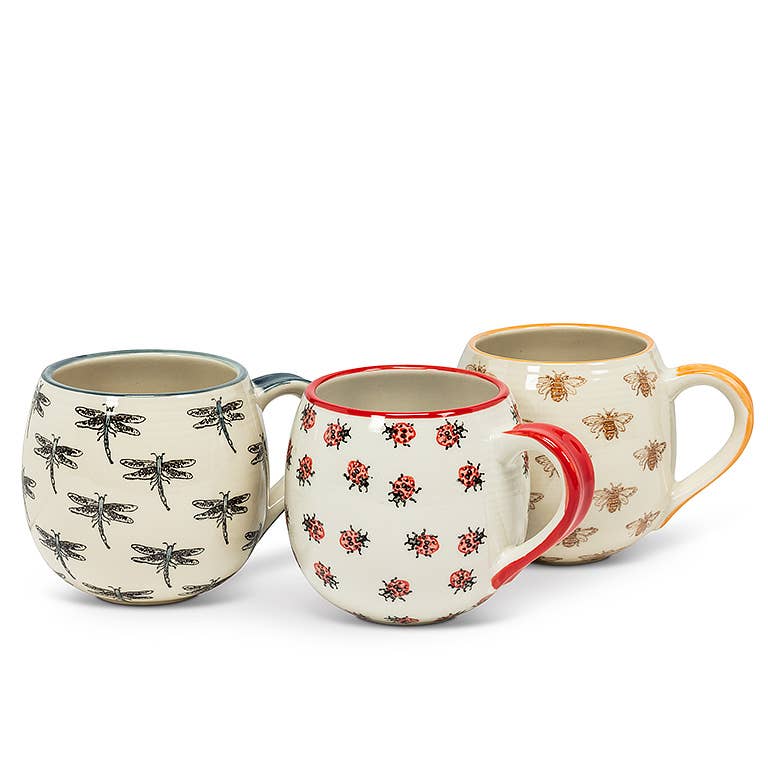 Allover Insect Ball Mug-5"L(16oz): Yellow