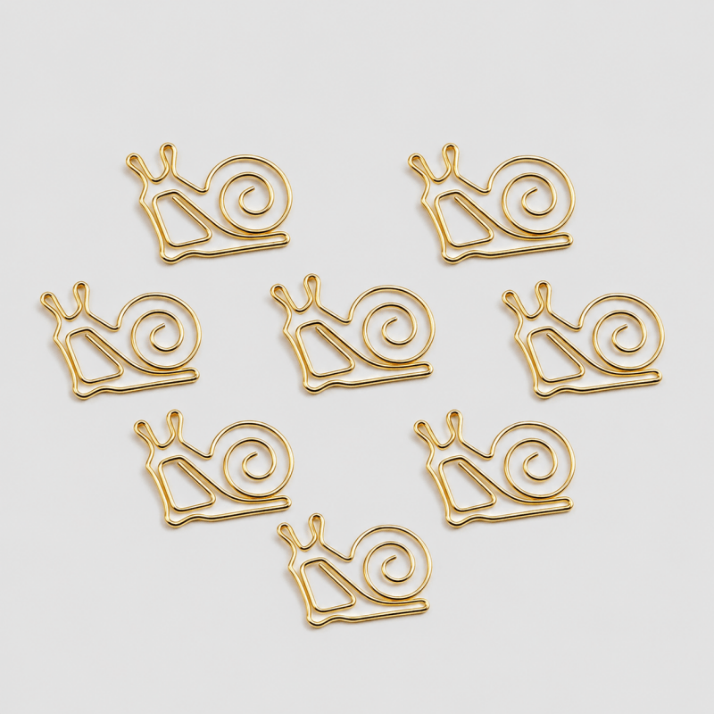 10 Creative Snail Paper Clips: Gold / One Size/1Pack/10PCS