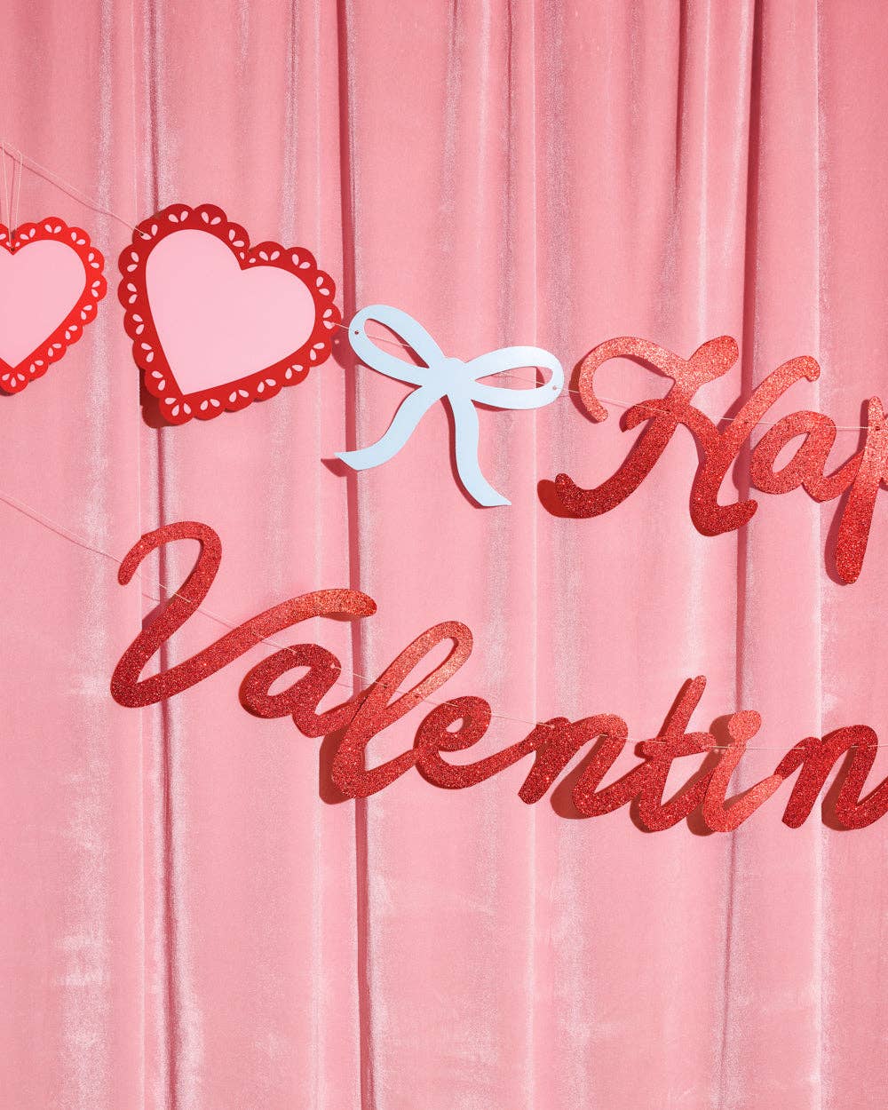 Happy Valentines Banner | Glitter Vday, Galentine's