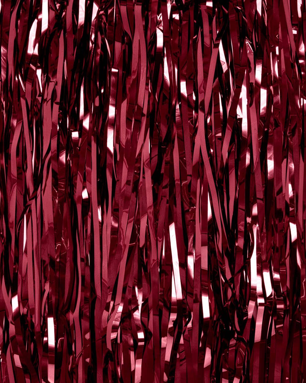Burgundy Fringe Curtains | 2-Pack Party Backdrop, Tinsel