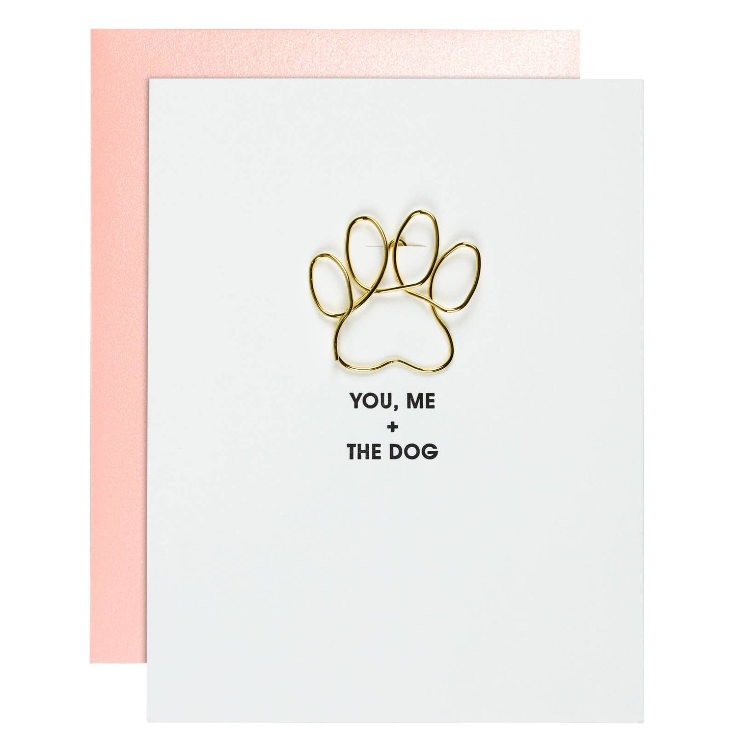 You, Me + The Dog - Love | Anniversary - Paw Print Paperclip Card