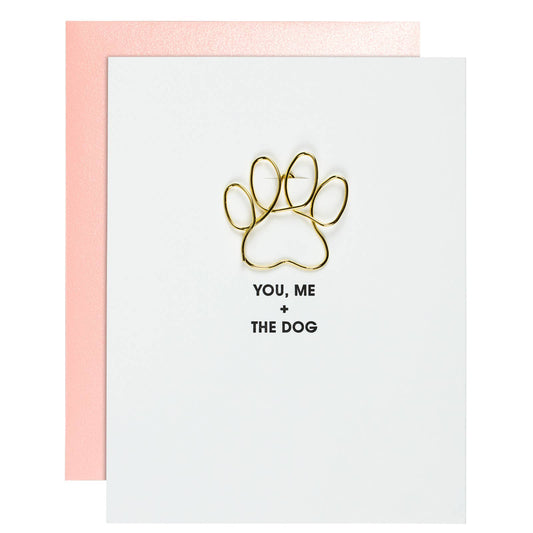 You, Me + The Dog - Love | Anniversary - Paw Print Paperclip Card