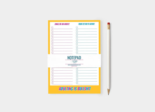 Funny Notepad / Adulting is Bullshit / swear sarcastic snark