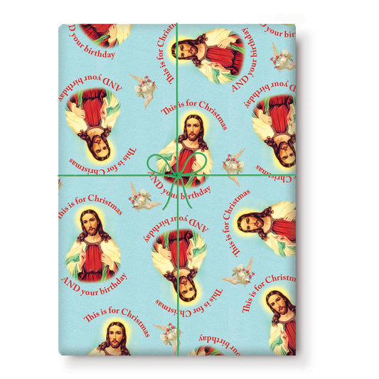 Christmas And Your Birthday Wrapping Paper Roll of 3 Sheets