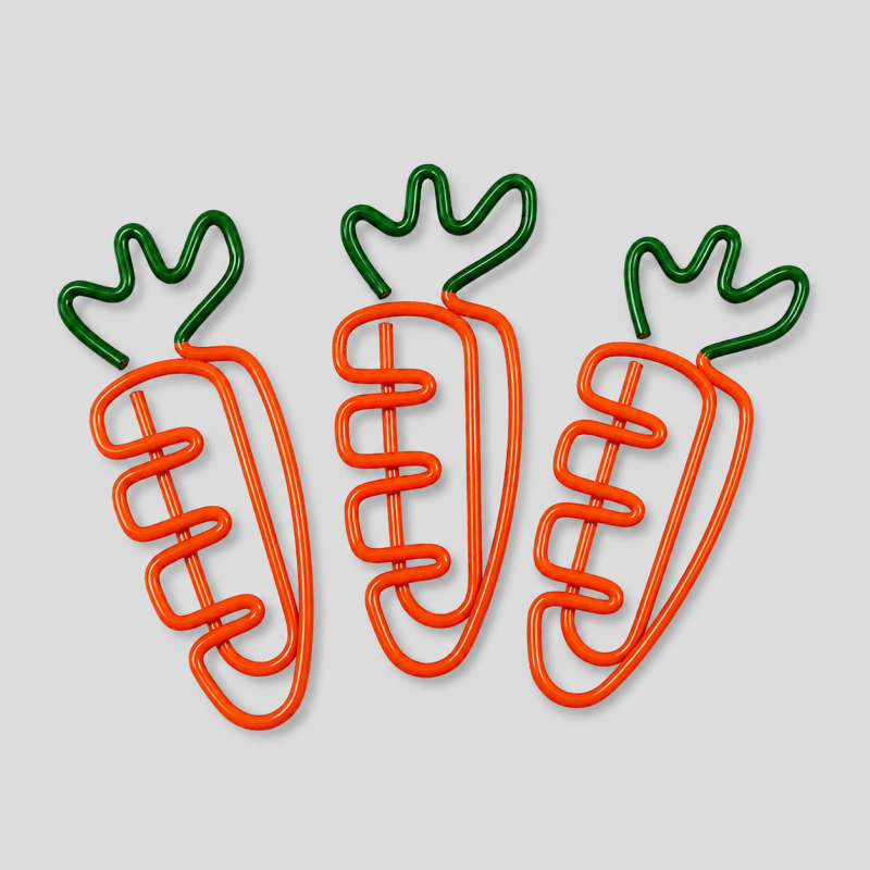 20PCS Creative Vegetable Series Carrot Shape Paper Clips: Carrot / One Size/1Pack/20PCS