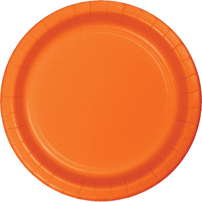 Sunkissed Orange Value 8.75" Paper Dinner Plate, 8/Pkg