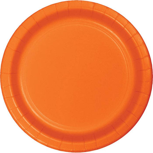 Sunkissed Orange Value 8.75" Paper Dinner Plate, 8/Pkg