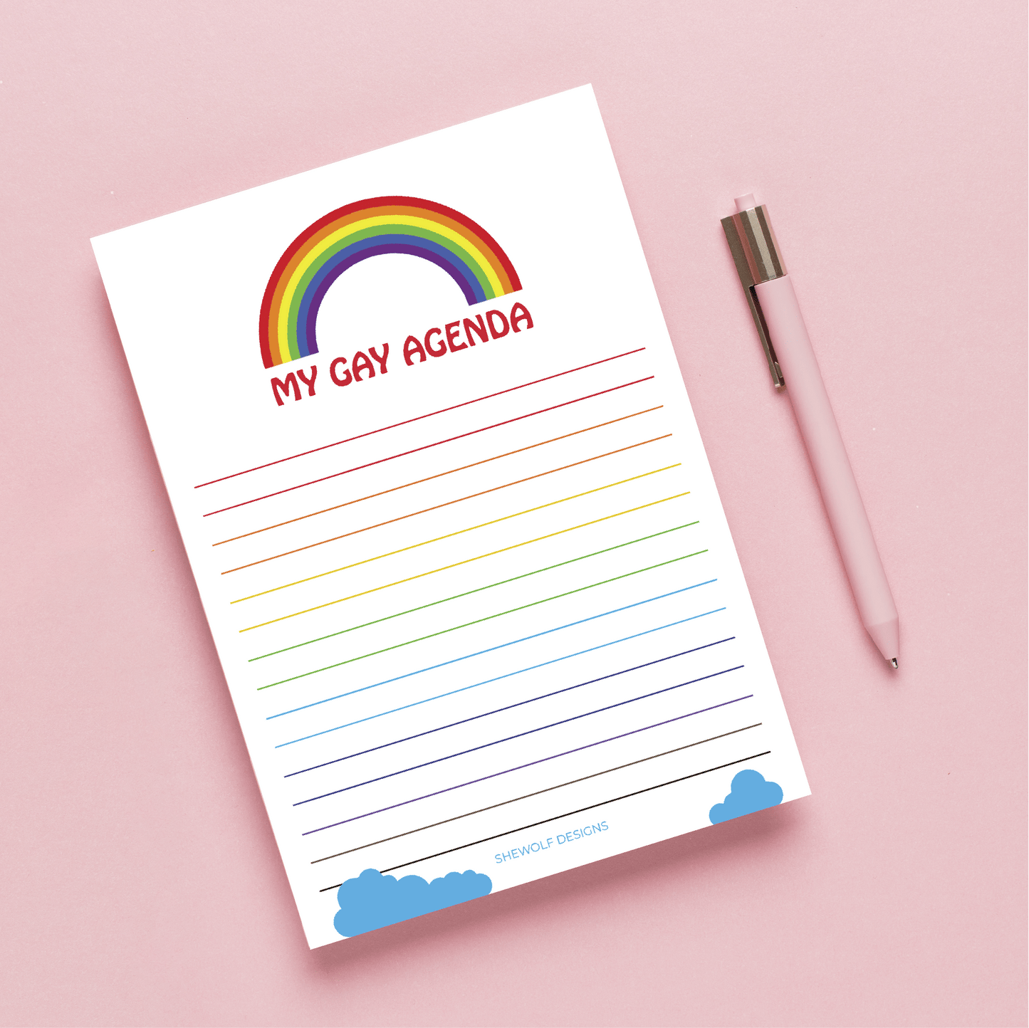 Gay Agenda Rainbow Pride Notepad