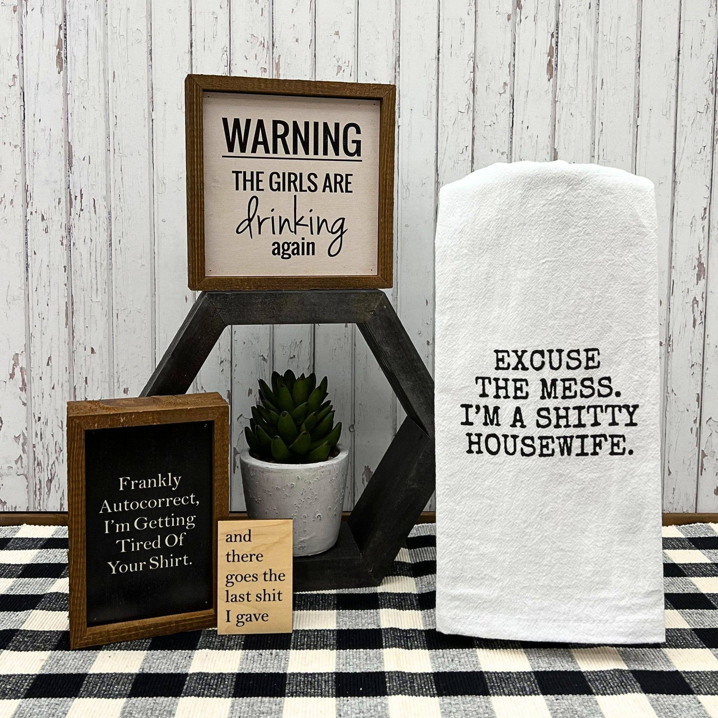 I'm A Shitty Housewife Funny Dish Towel 16x24 Cotton