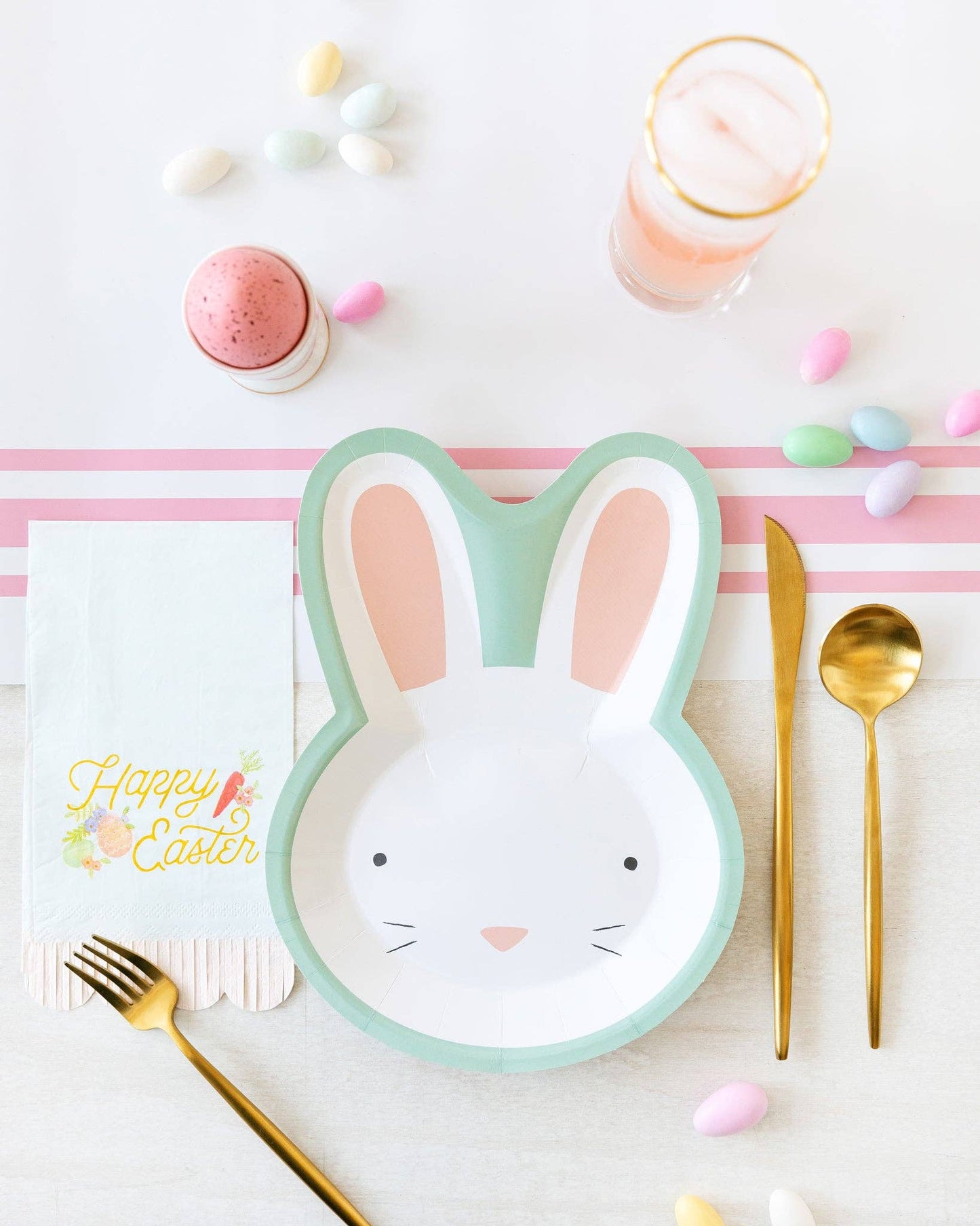 Blue Easter Bunny Shaped Plate