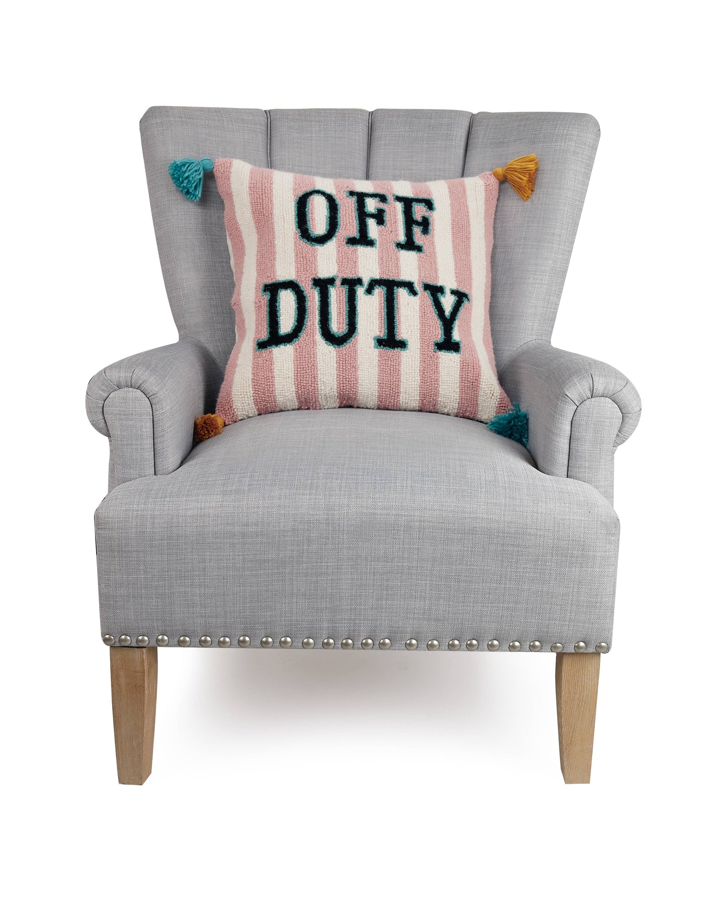 Off Duty With Tassels Hook Pillow