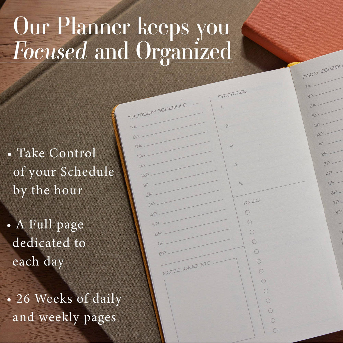 The Daily Planner - Hardcover with Library Buckram Cover: Dutch Blue