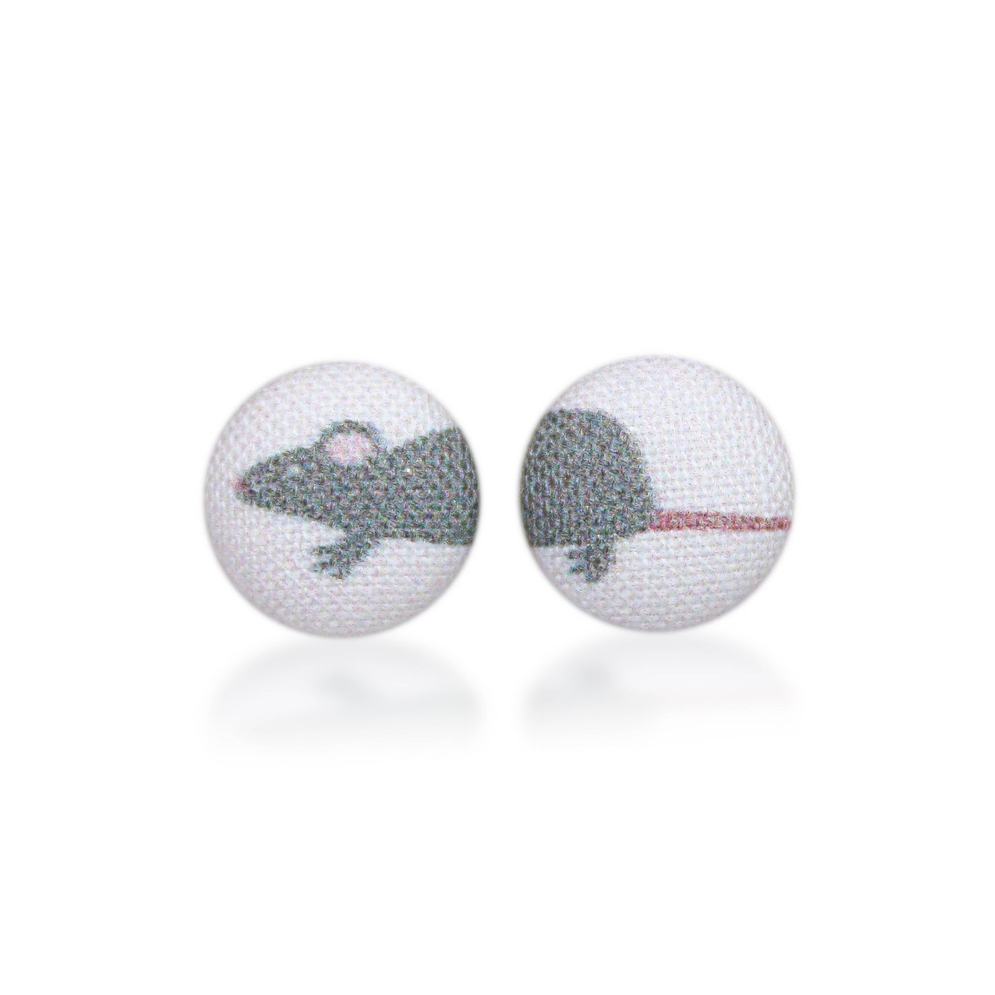 Rat Fabric Button Earrings