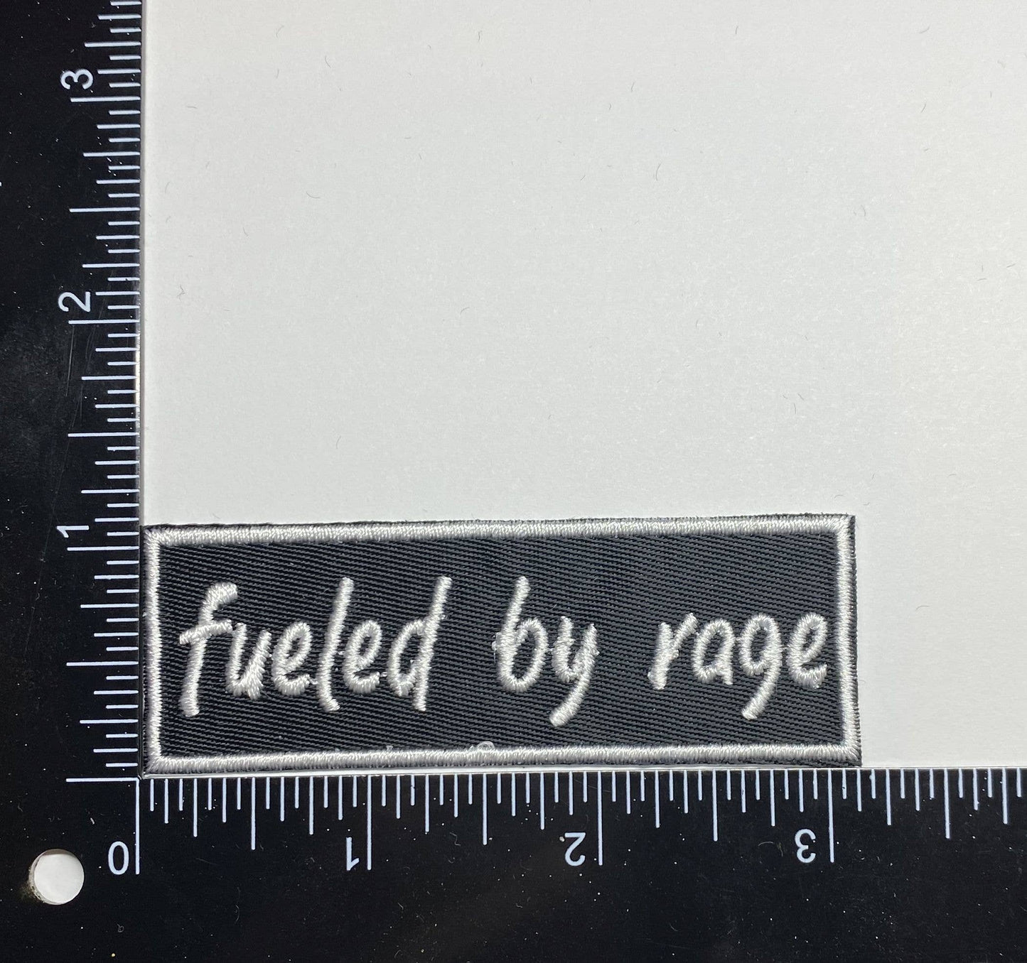 Fueled by Rage, Embroidered, Iron on Patch, Hat Bar